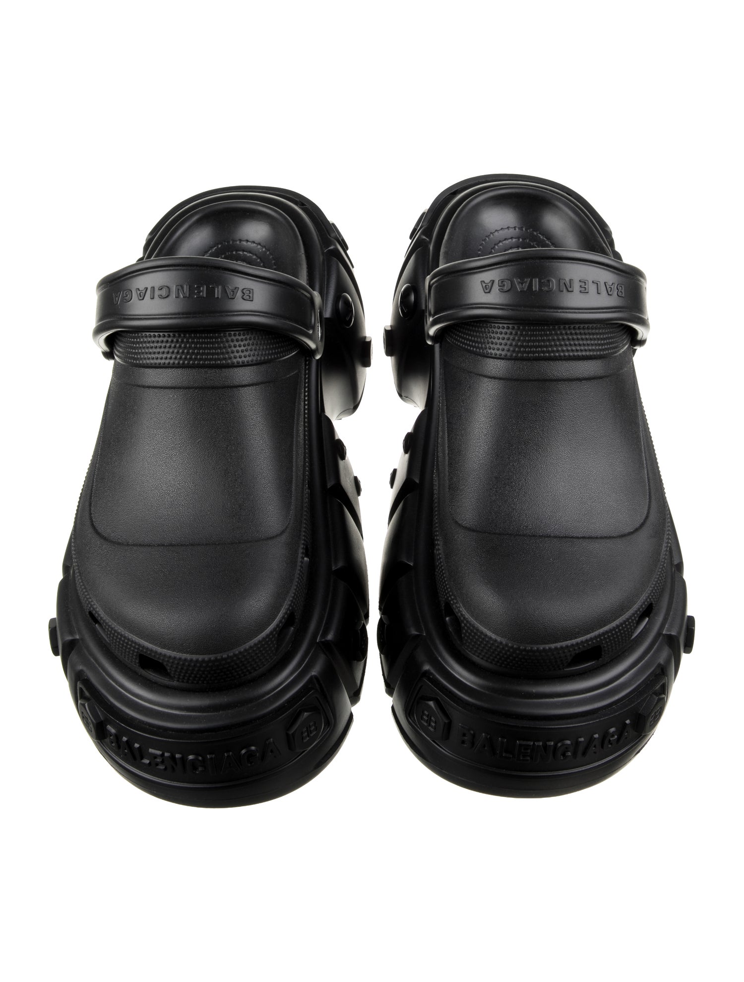 Balenciaga x Crocs Rubber Studded Accents Sandals w/ Tags - Black