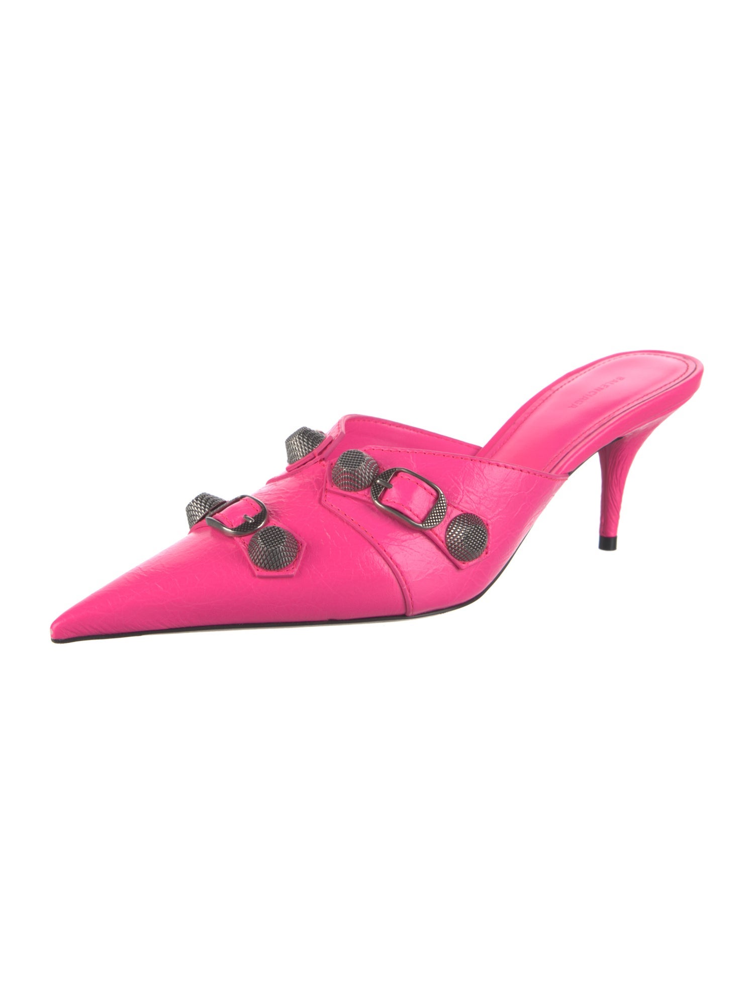Balenciaga Leather Studded Accents Mules