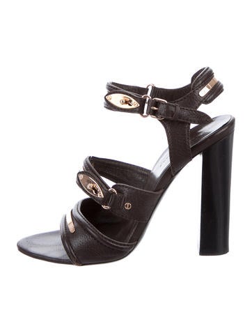 Balenciaga Leather Round-Toe Sandals