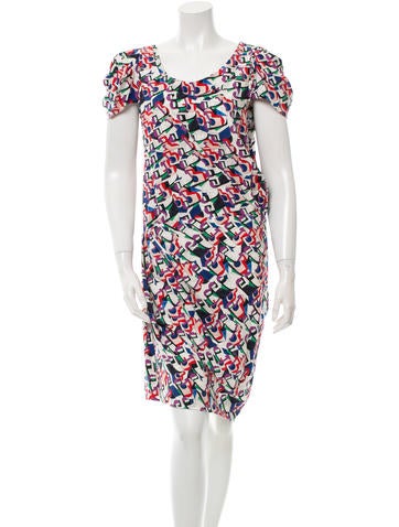 Balenciaga Abstract Print Scoop Neck Dress