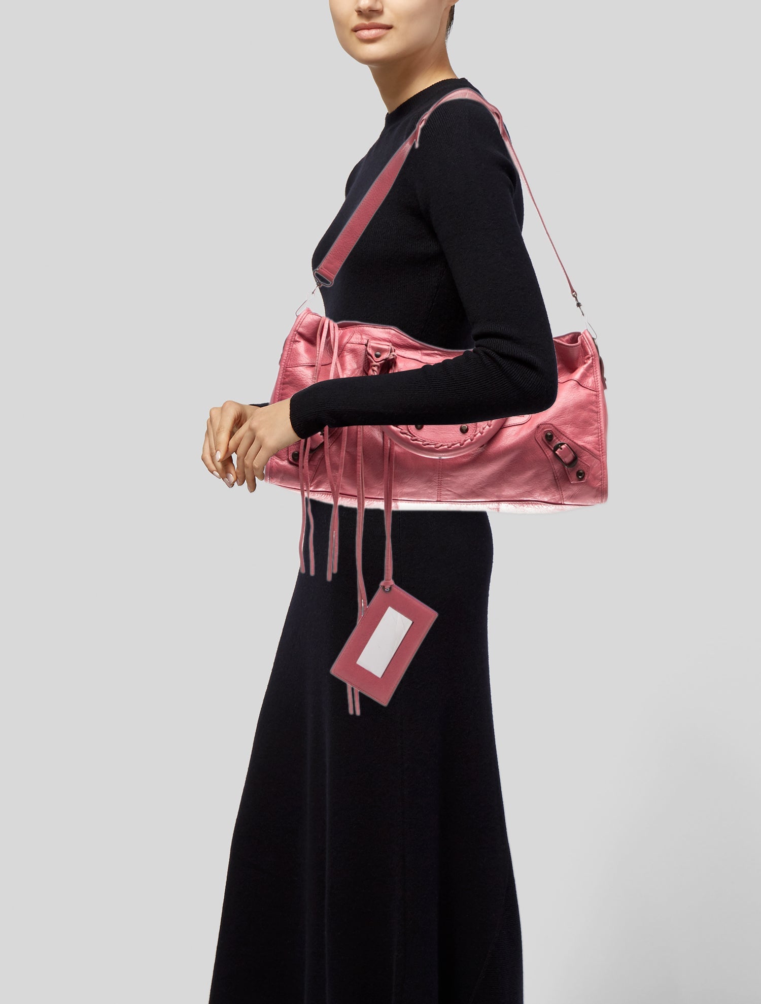 Balenciaga Neo Cagole City Graffiti Bag - Black Shoulder Bags