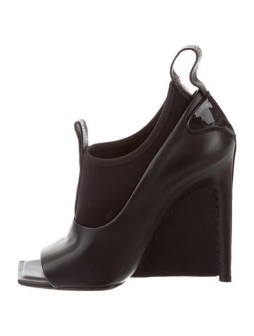 Balenciaga Leather Peep-Toe Booties w/ Tags