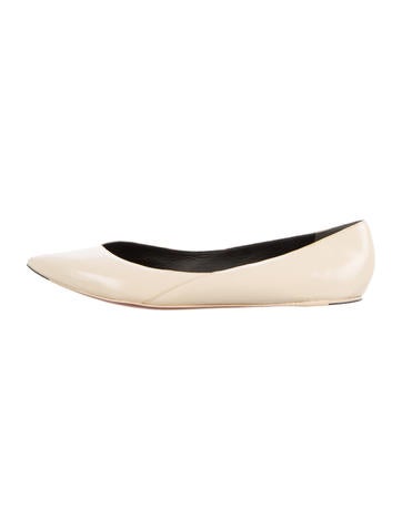Balenciaga Pointed-Toe Leather Flats