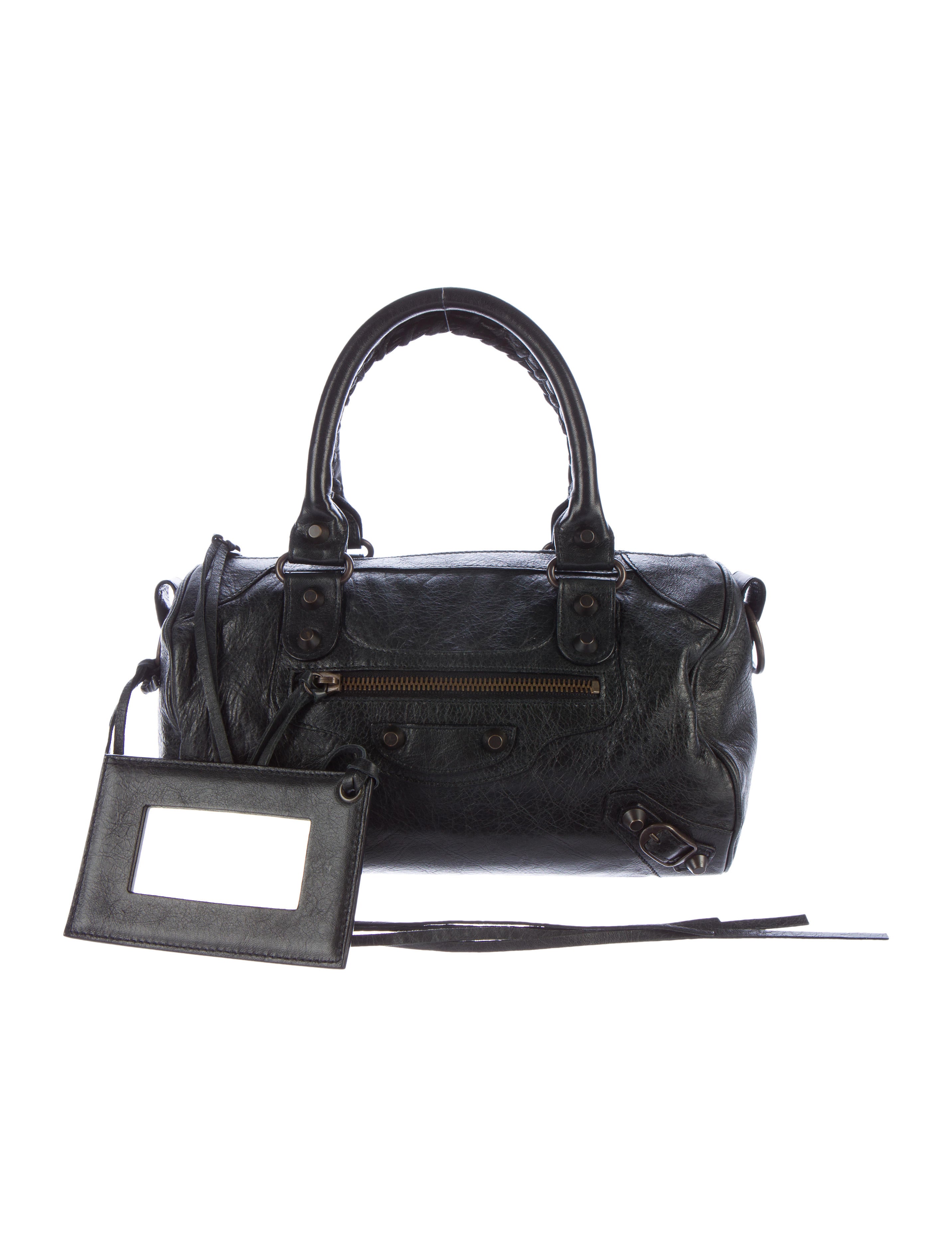 Balenciaga Motocross Classic Drum Bag - Black Satchels, Handbags
