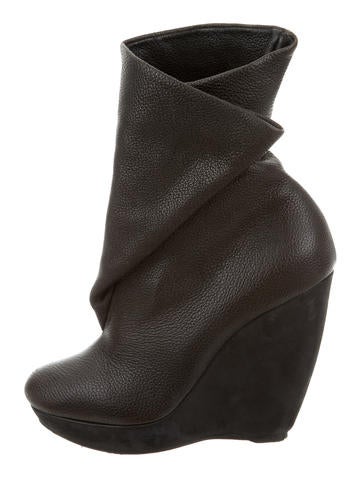 Balenciaga Leather Wedge Ankle Boots
