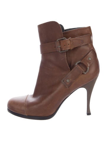 Balenciaga Leather Buckle Ankle Boots