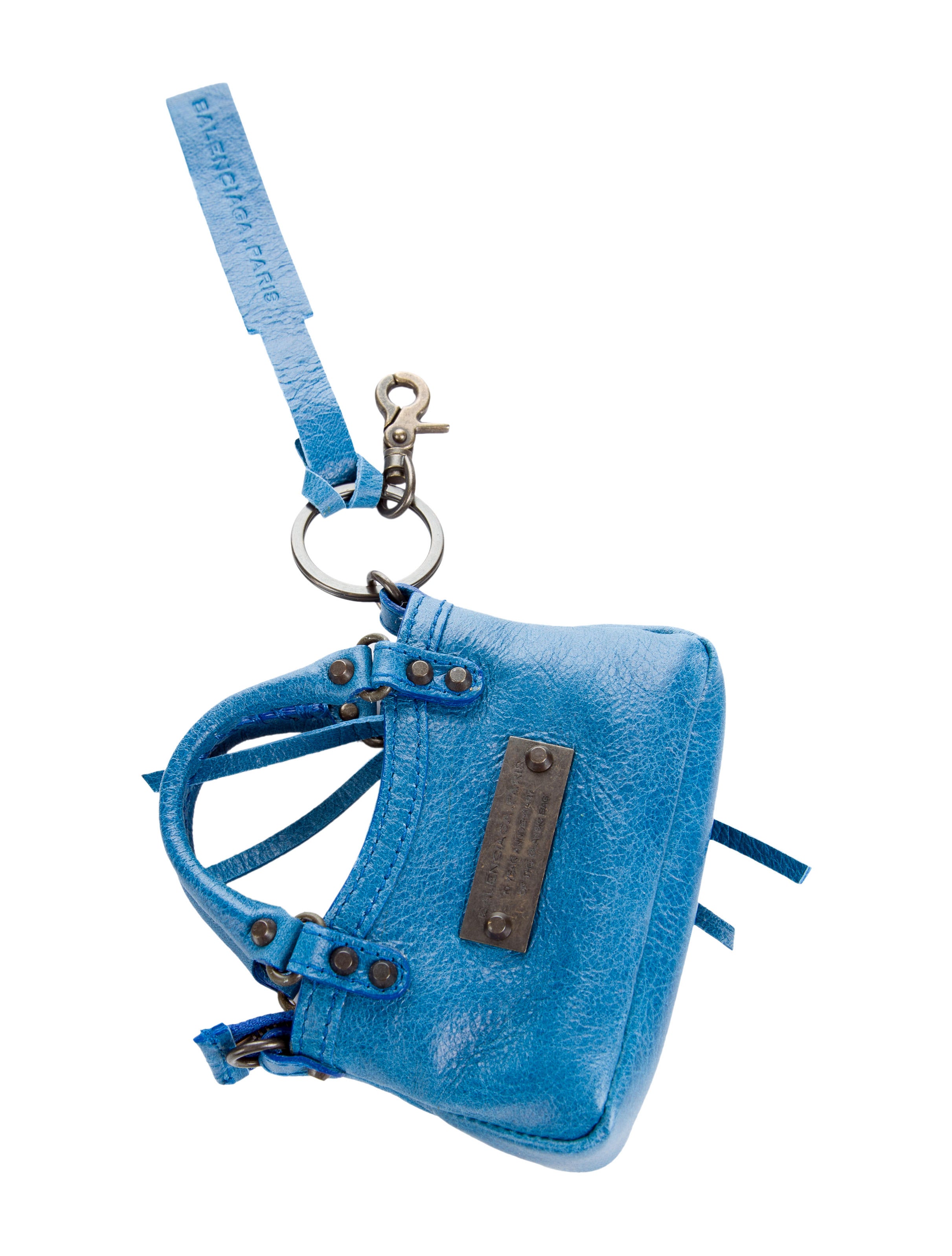 Balenciaga Motocross Mini First Bag Charm - Blue Keychains