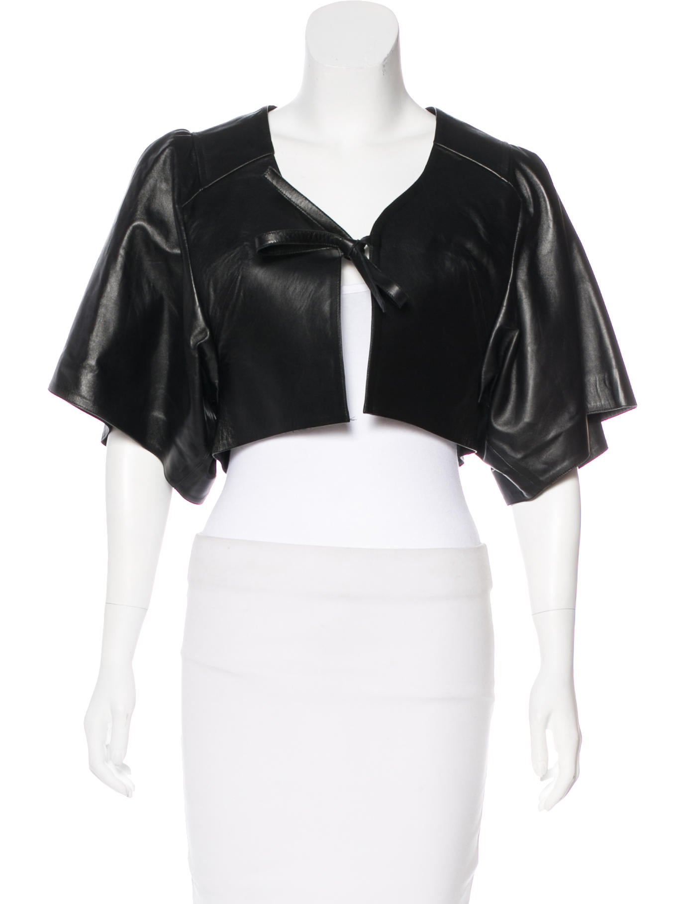 Balenciaga Cropped Leather Jacket Clothing Bal56813 The Realreal Cropped Leather Jacket