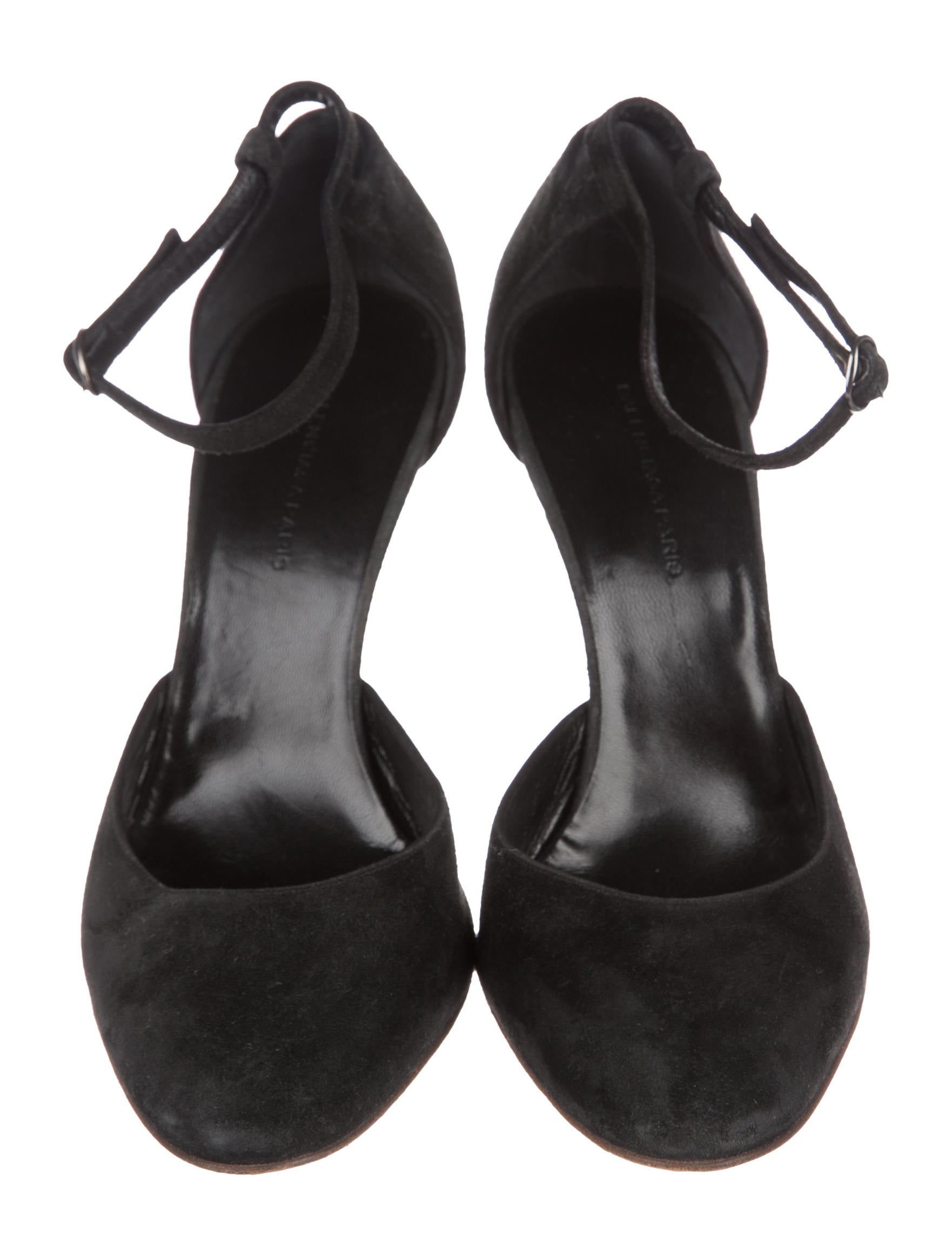 suede ankle strap pumps