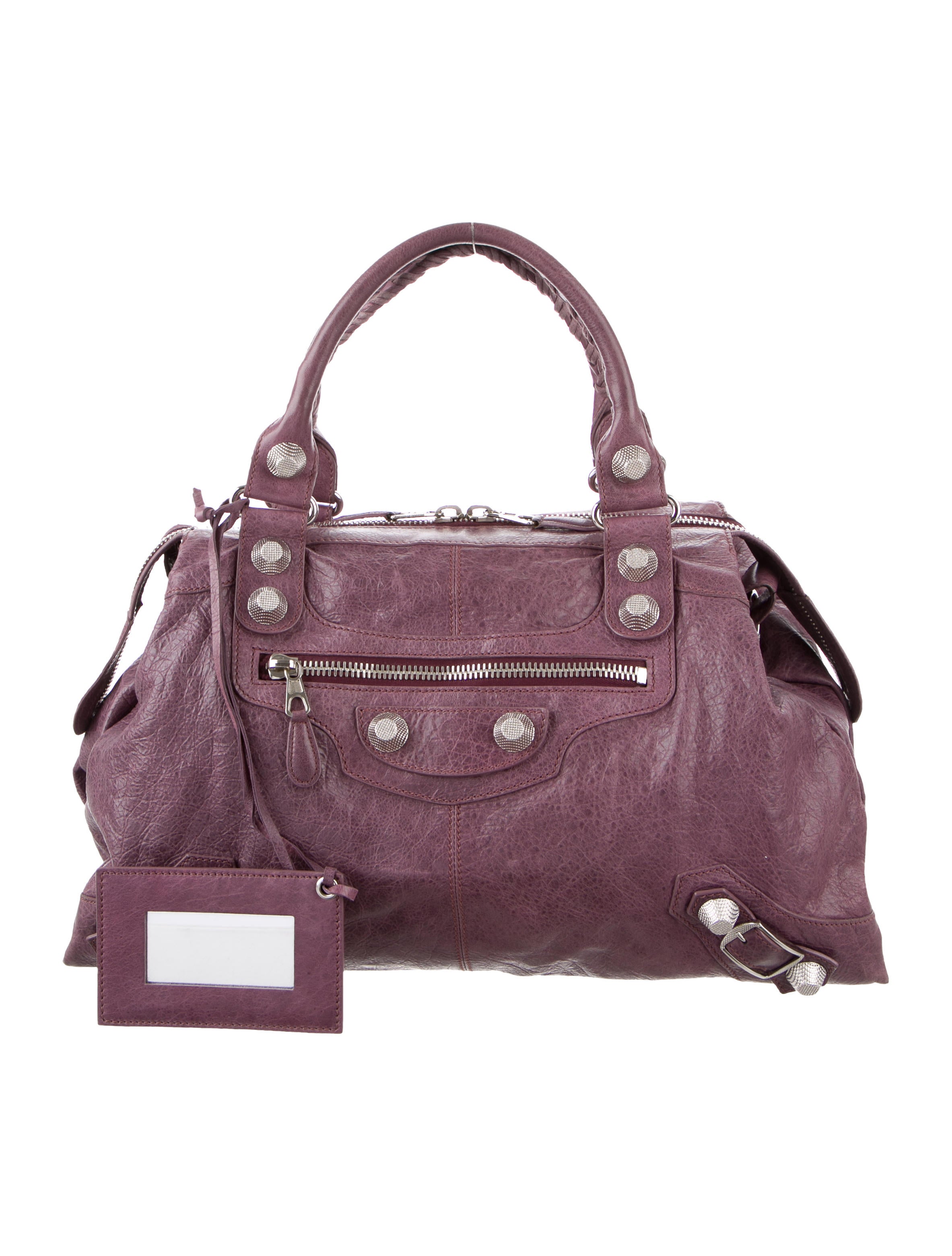 Balenciaga Motocross Giant 21 Trapeze Bag - Purple Satchels