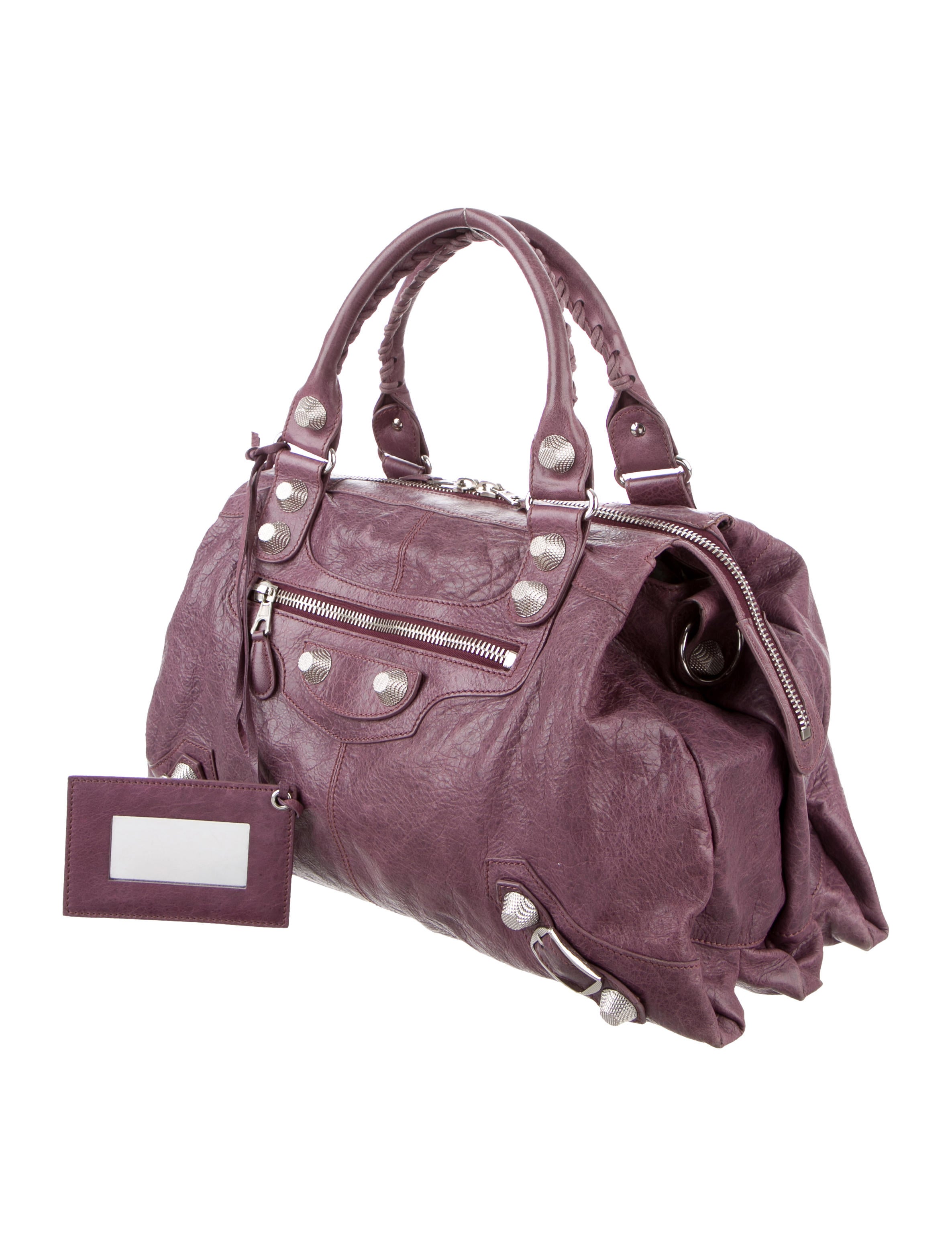 Balenciaga Motocross Giant 21 Trapeze Bag - Purple Satchels