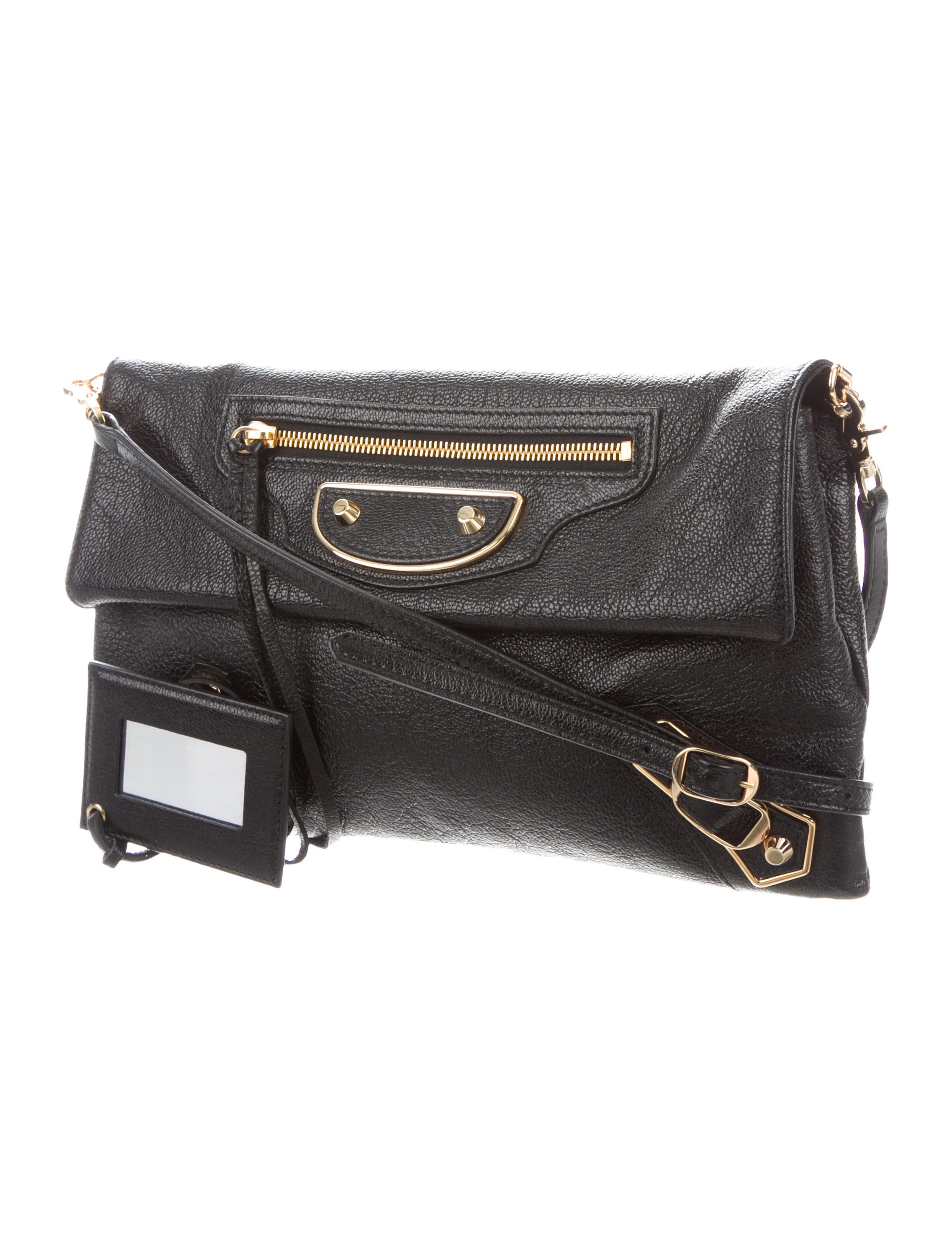 ゆっち　　　BALENCIAGA クラッチ Balenciaga Motocross Metallic Edge Envelope Clutch w/ Strap