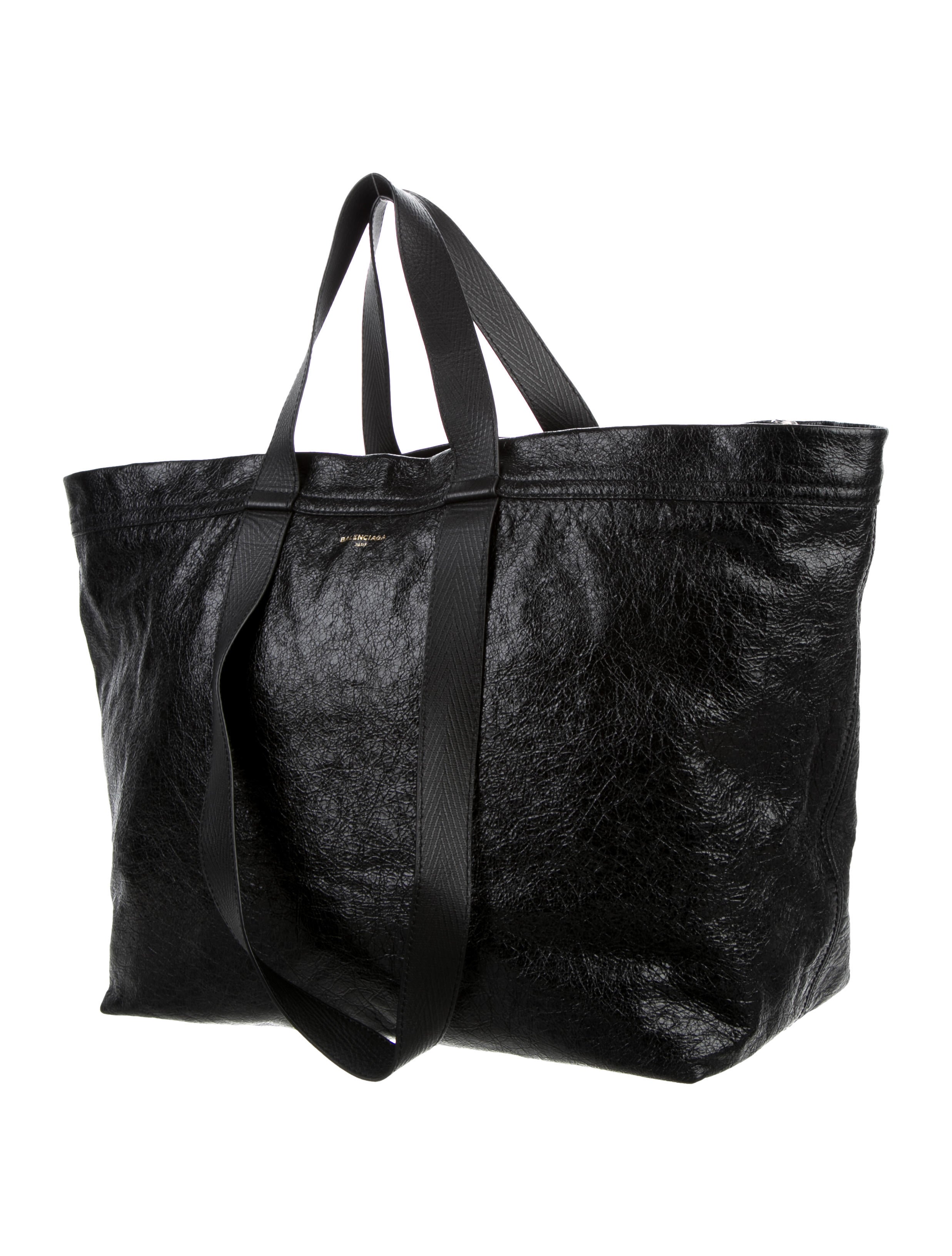 Balenciaga Black Arena Extra Large Shopper Tote - Black Totes