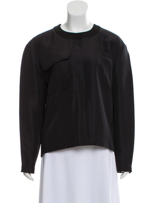 Balenciaga Silk Long Sleeve Blouse Black