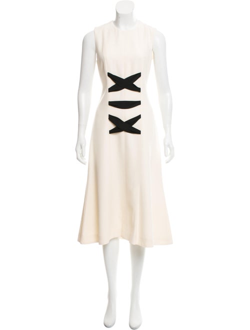 Balenciaga Strap-Accented Midi Dress White