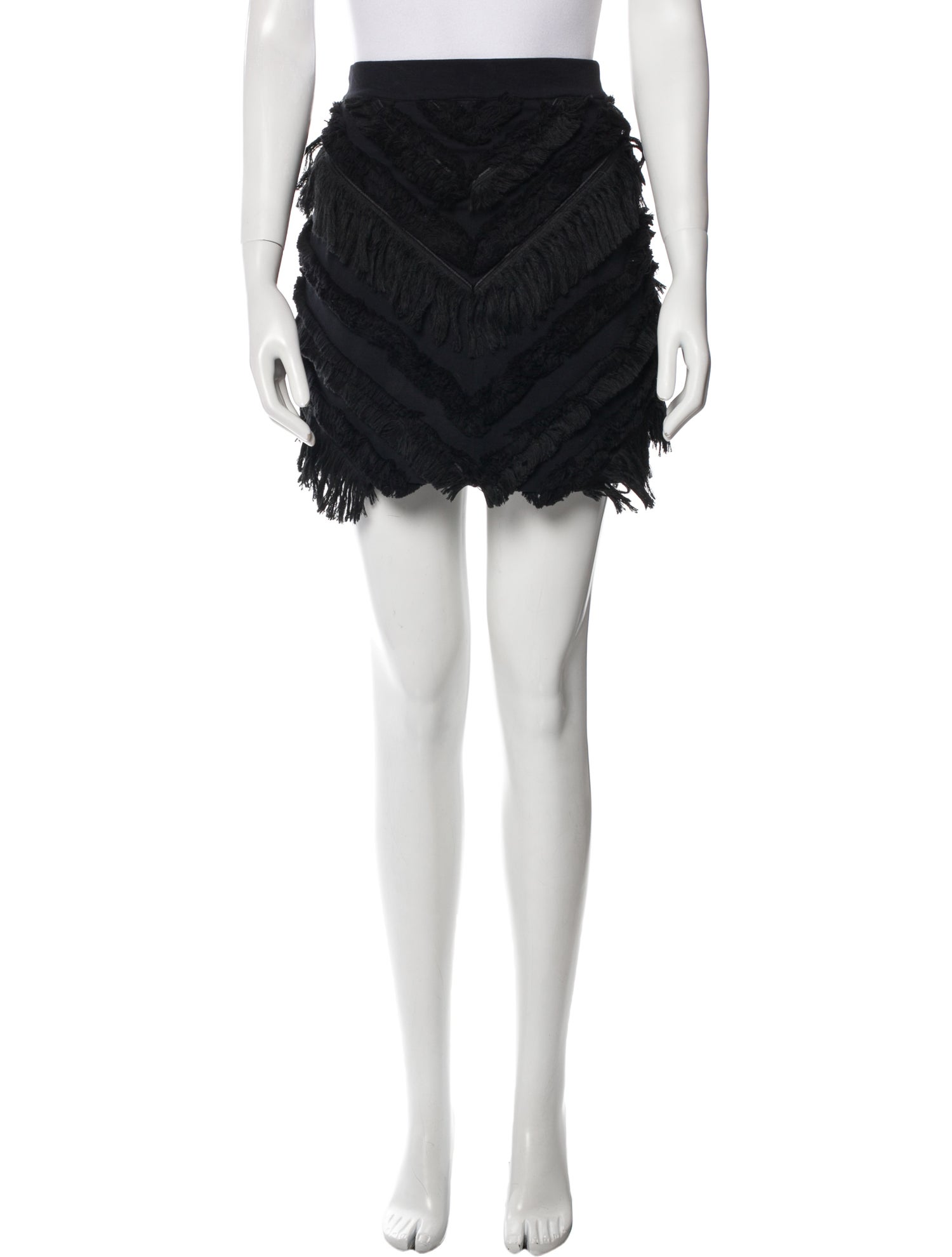 Balmain Fringe Trim Accent Mini Skirt