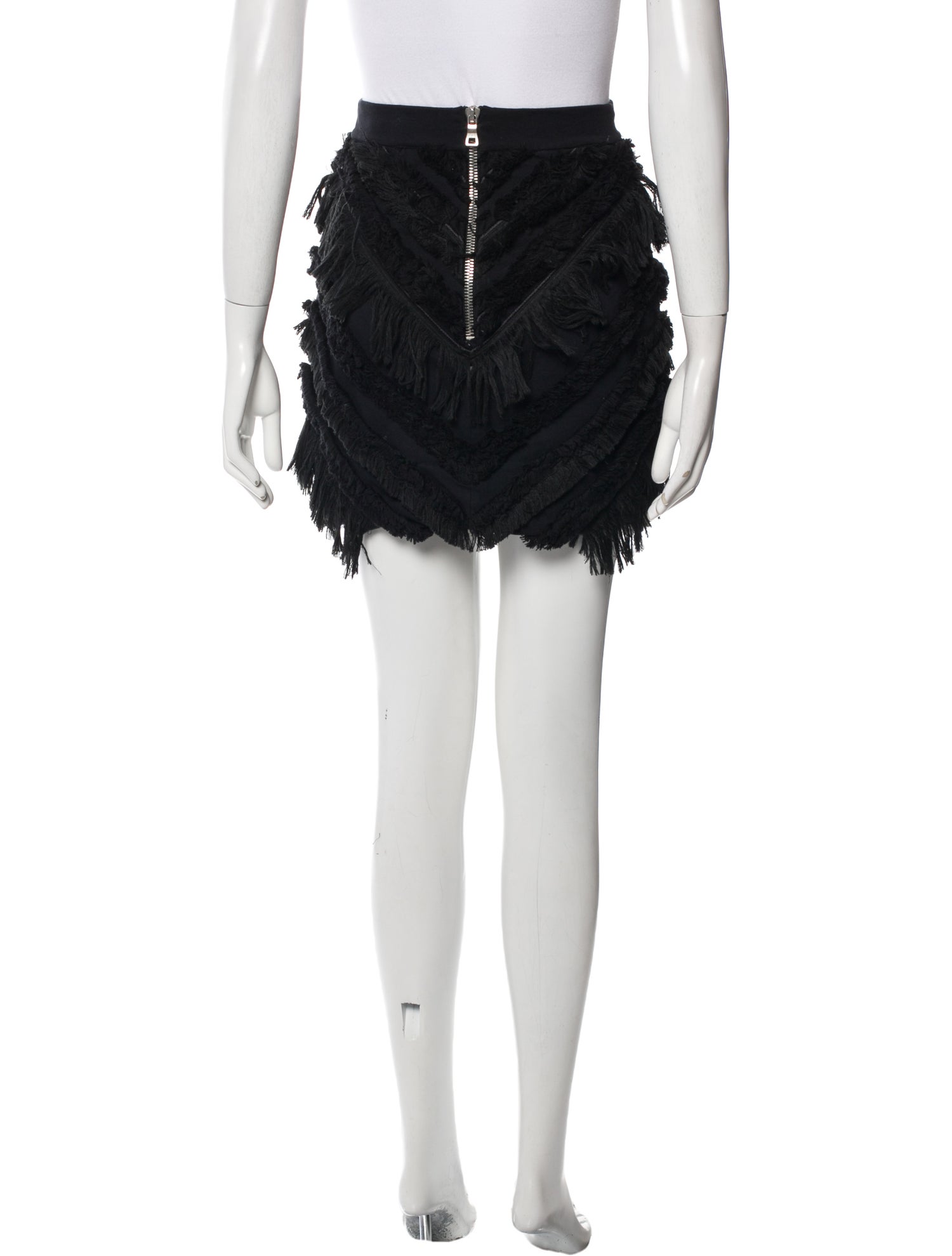 Balmain Fringe Trim Accent Mini Skirt