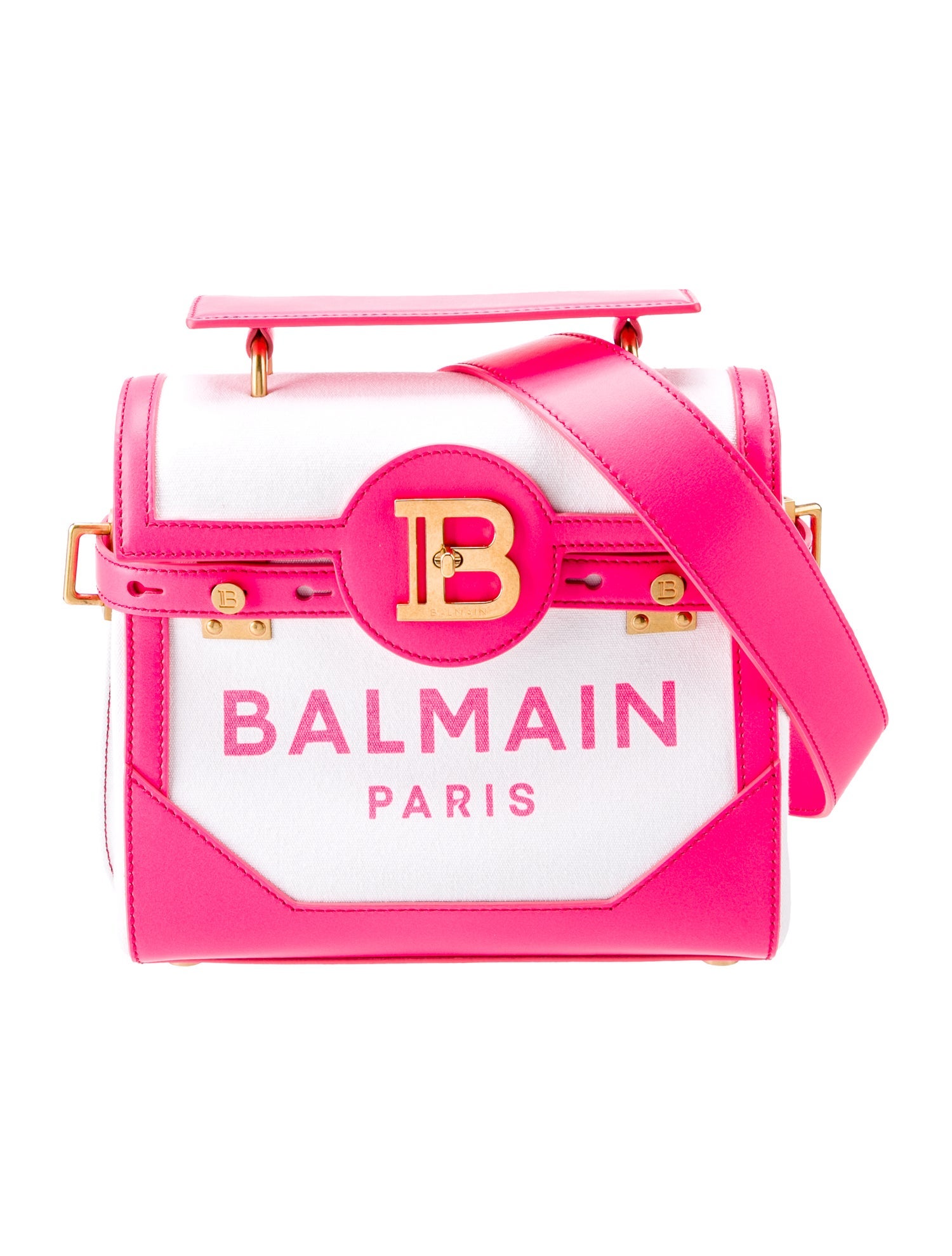 Balmain Canvas Top Handle Bag