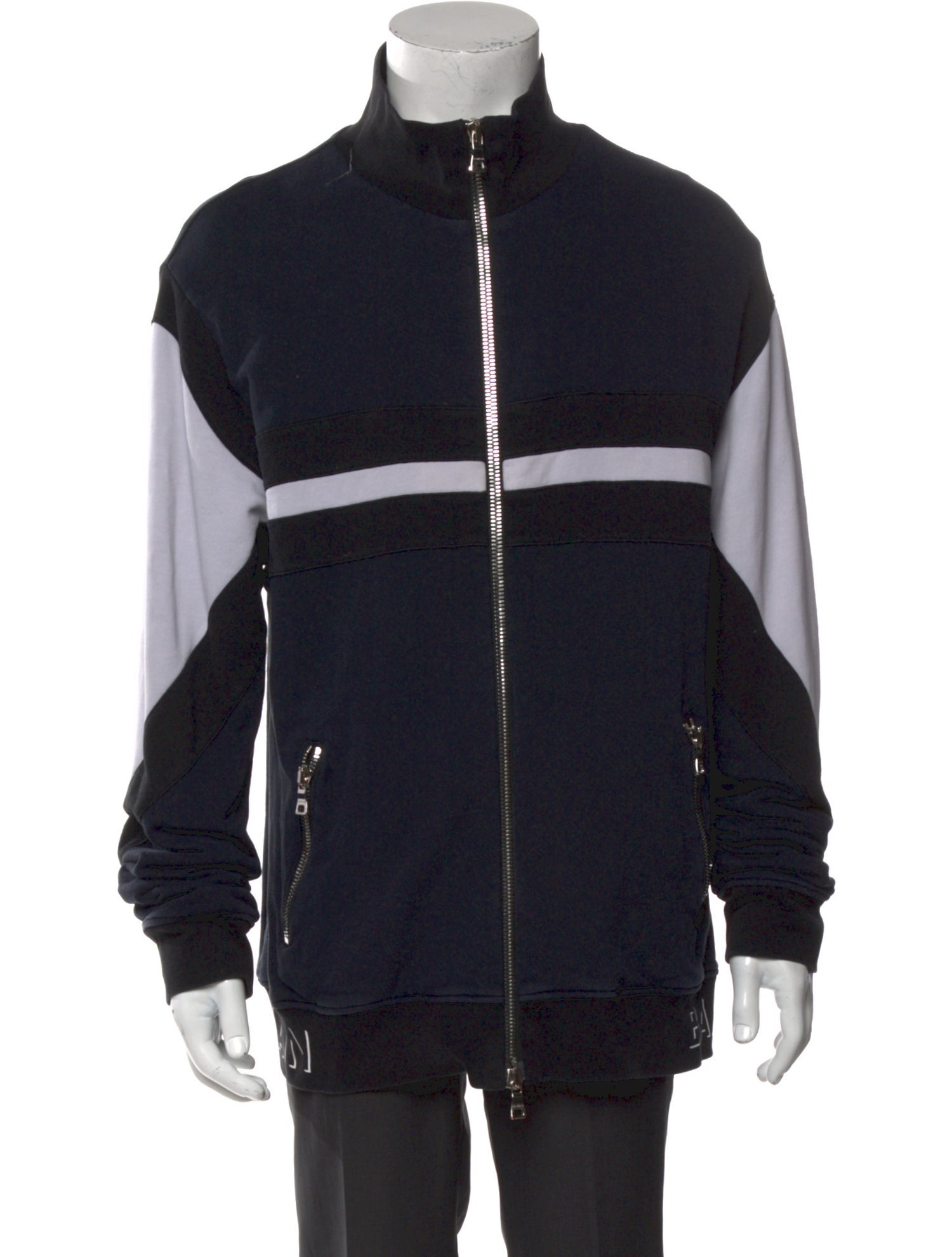 Balmain Colorblock Pattern Mock Neck Sweatshirt