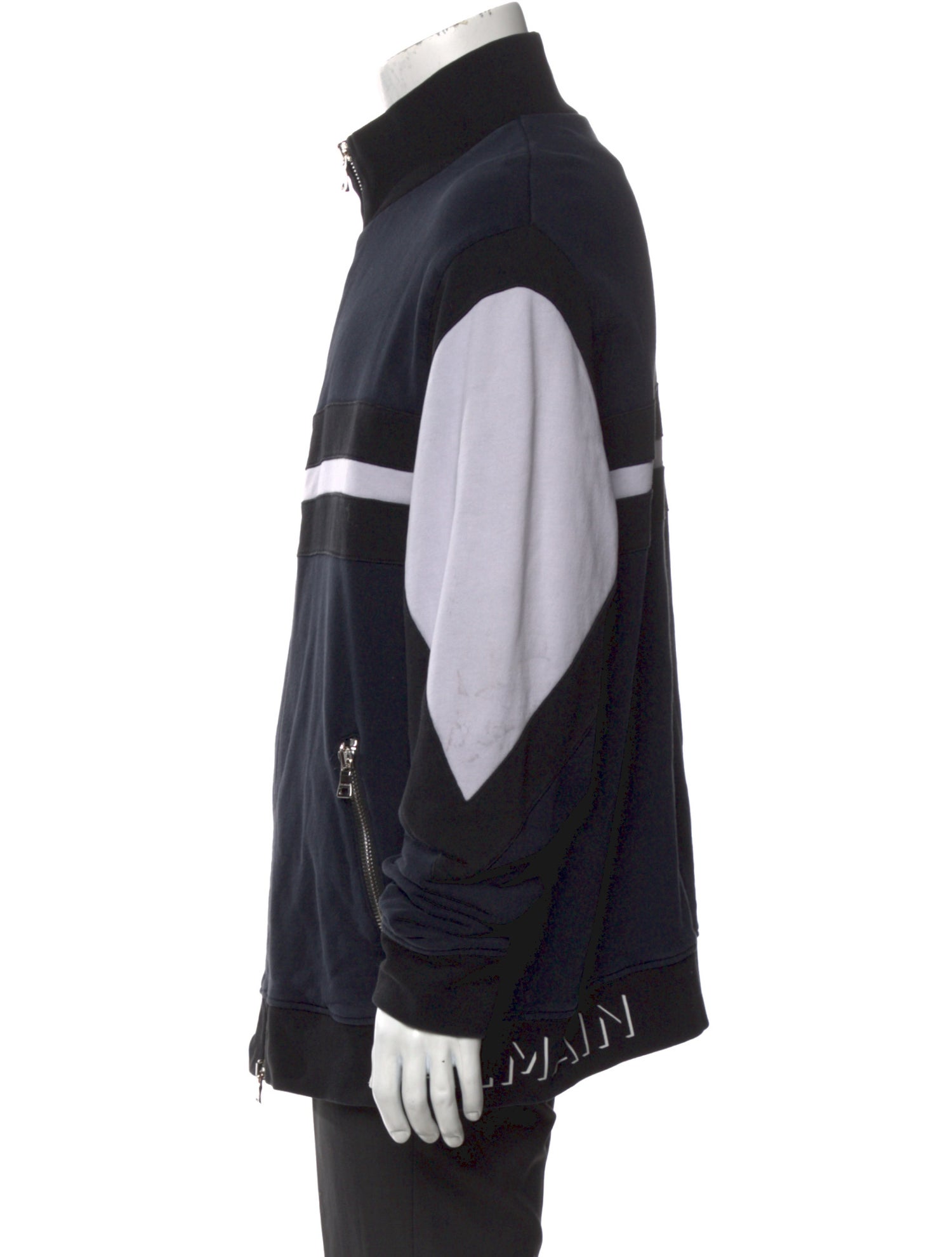 Balmain Colorblock Pattern Mock Neck Sweatshirt