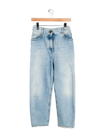 Balmain High-Rise Straight Leg Jeans