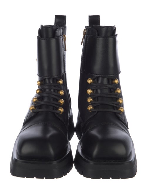 Balmain Leather Studded Accents Combat Boots