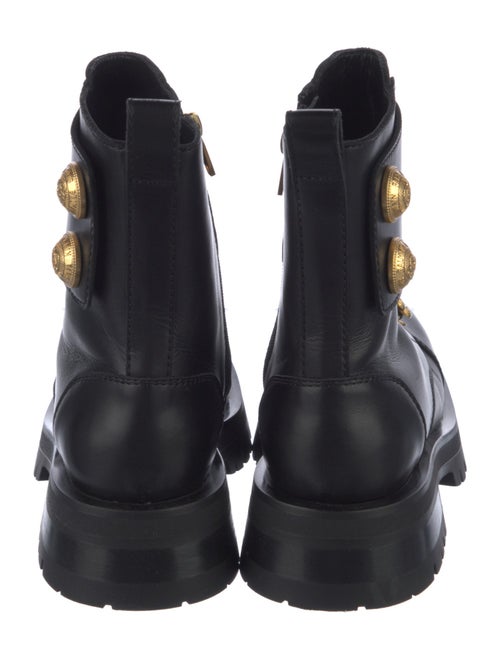 Balmain Leather Studded Accents Combat Boots