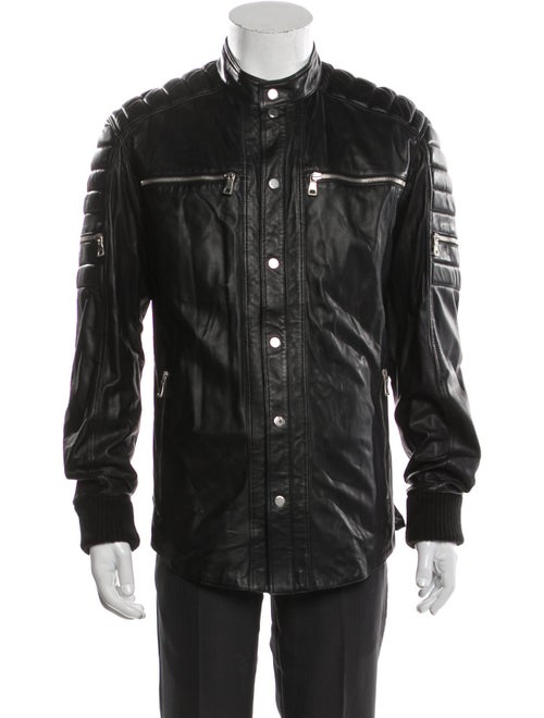 Balmain Lamb Leather Utility Jacket