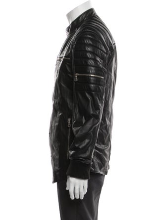 Balmain Lamb Leather Utility Jacket