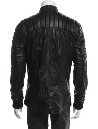 Balmain Lamb Leather Utility Jacket