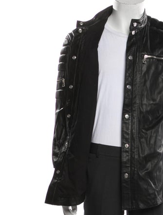 Balmain Lamb Leather Utility Jacket