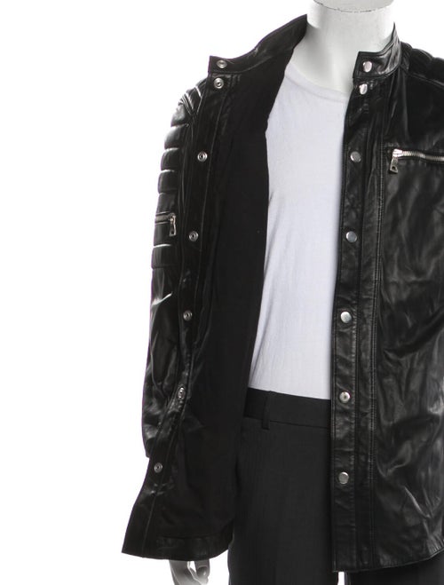 Balmain Lamb Leather Utility Jacket