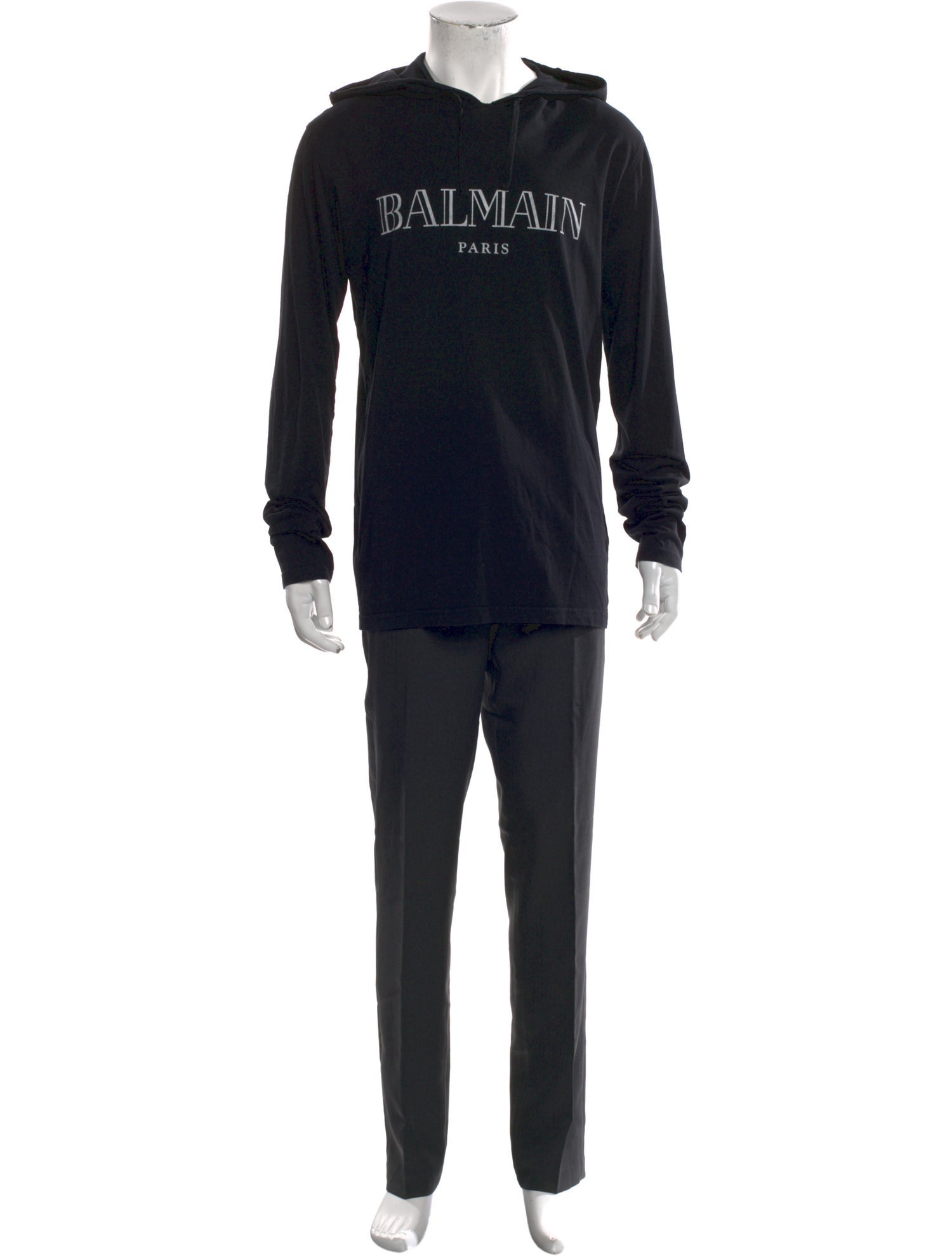 Balmain Graphic Print Crew Neck Hoodie