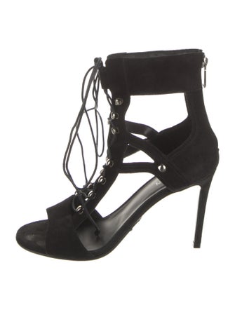 Balmain Suede T-Strap Pumps