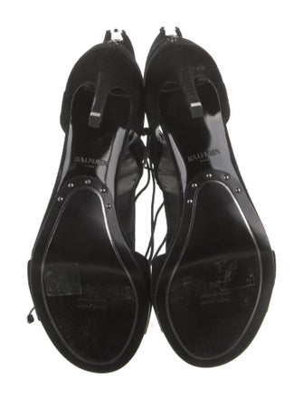 Balmain Suede T-Strap Pumps