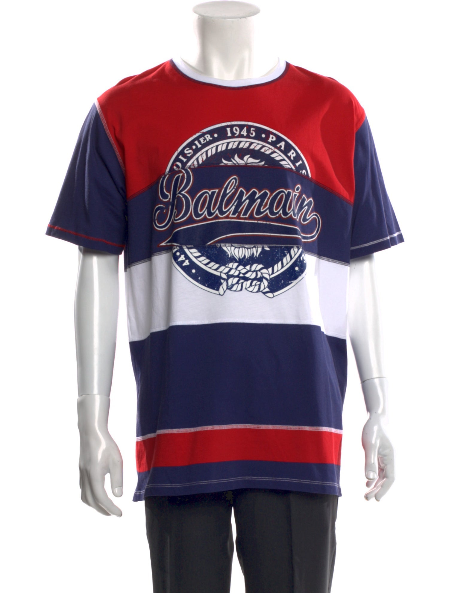 Balmain Graphic Print Crew Neck T-Shirt