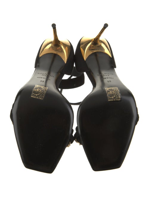 Balmain Suede Chain-Link Accents Sandals