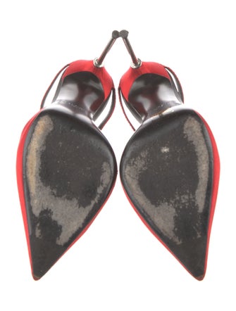 Balmain Satin Crystal Embellishments Mules