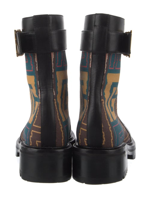 Balmain Leather Printed Combat Boots