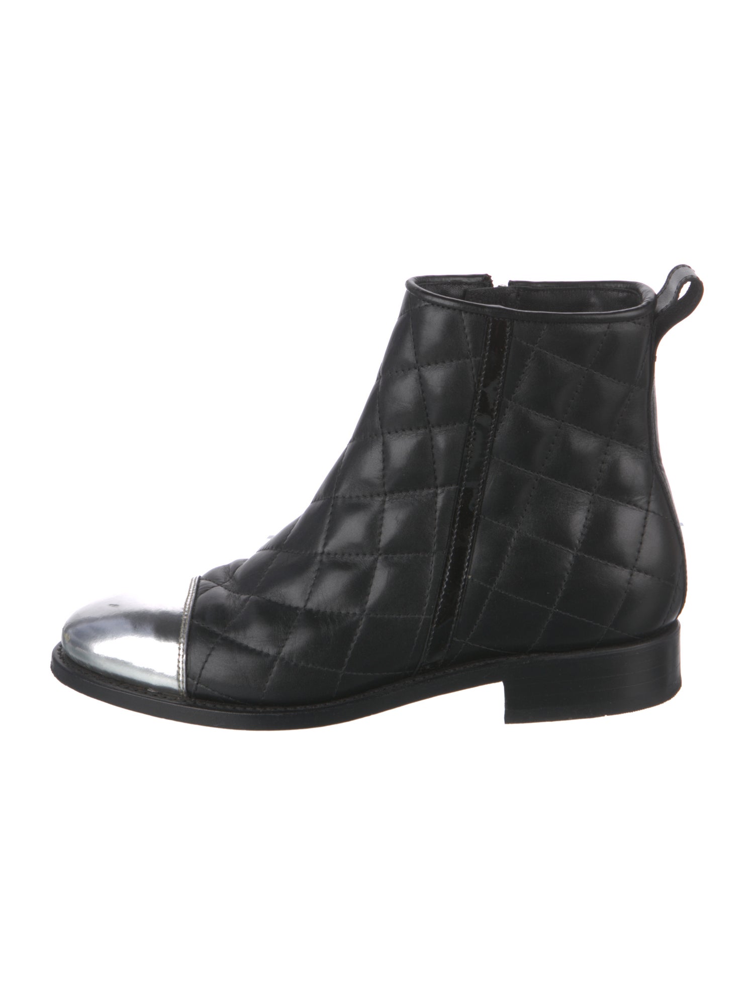 Balmain Quilted Pattern Leather Chelsea Boots