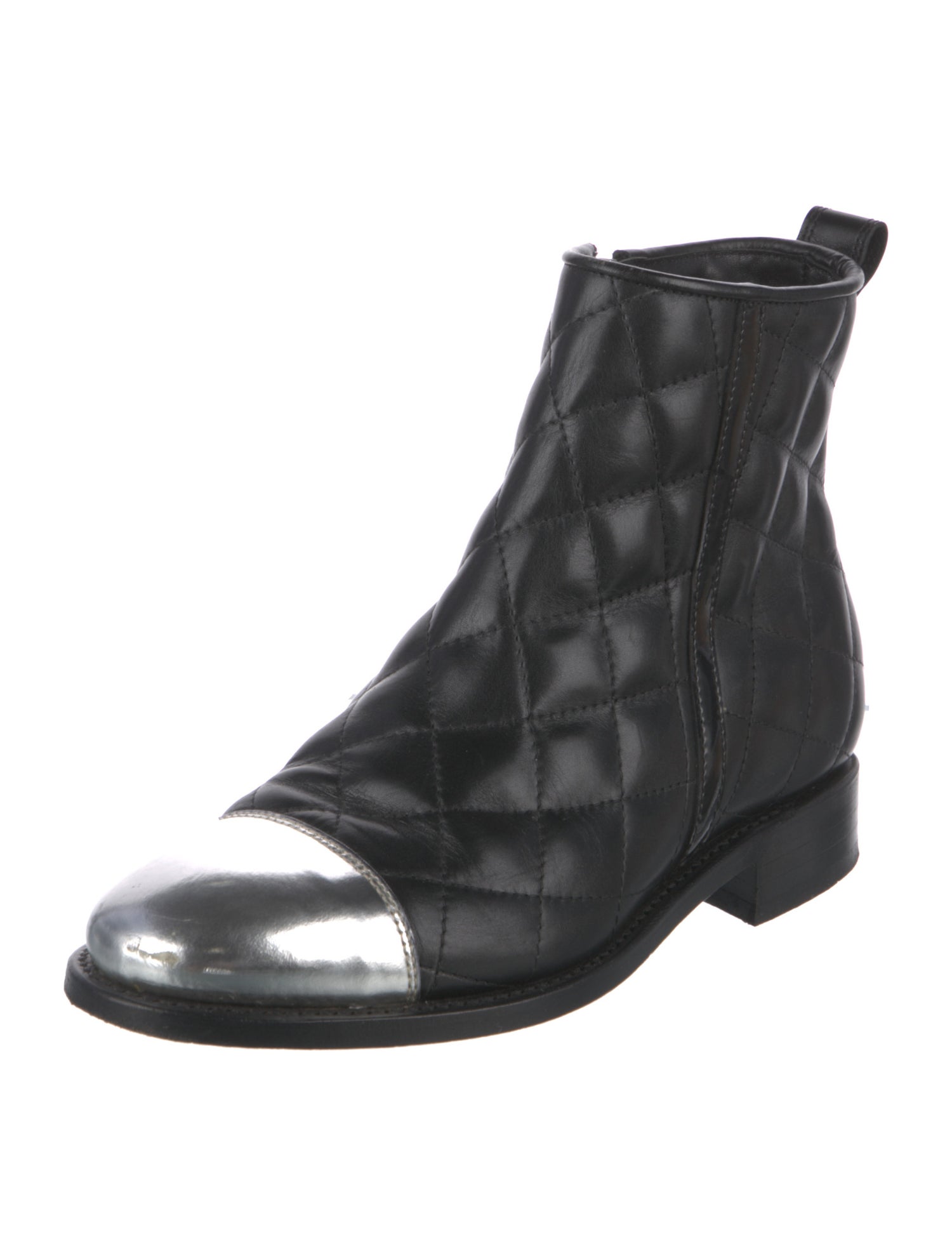 Balmain Quilted Pattern Leather Chelsea Boots