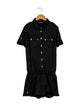 Balmain Girls' Solid Short Sleeve Romper