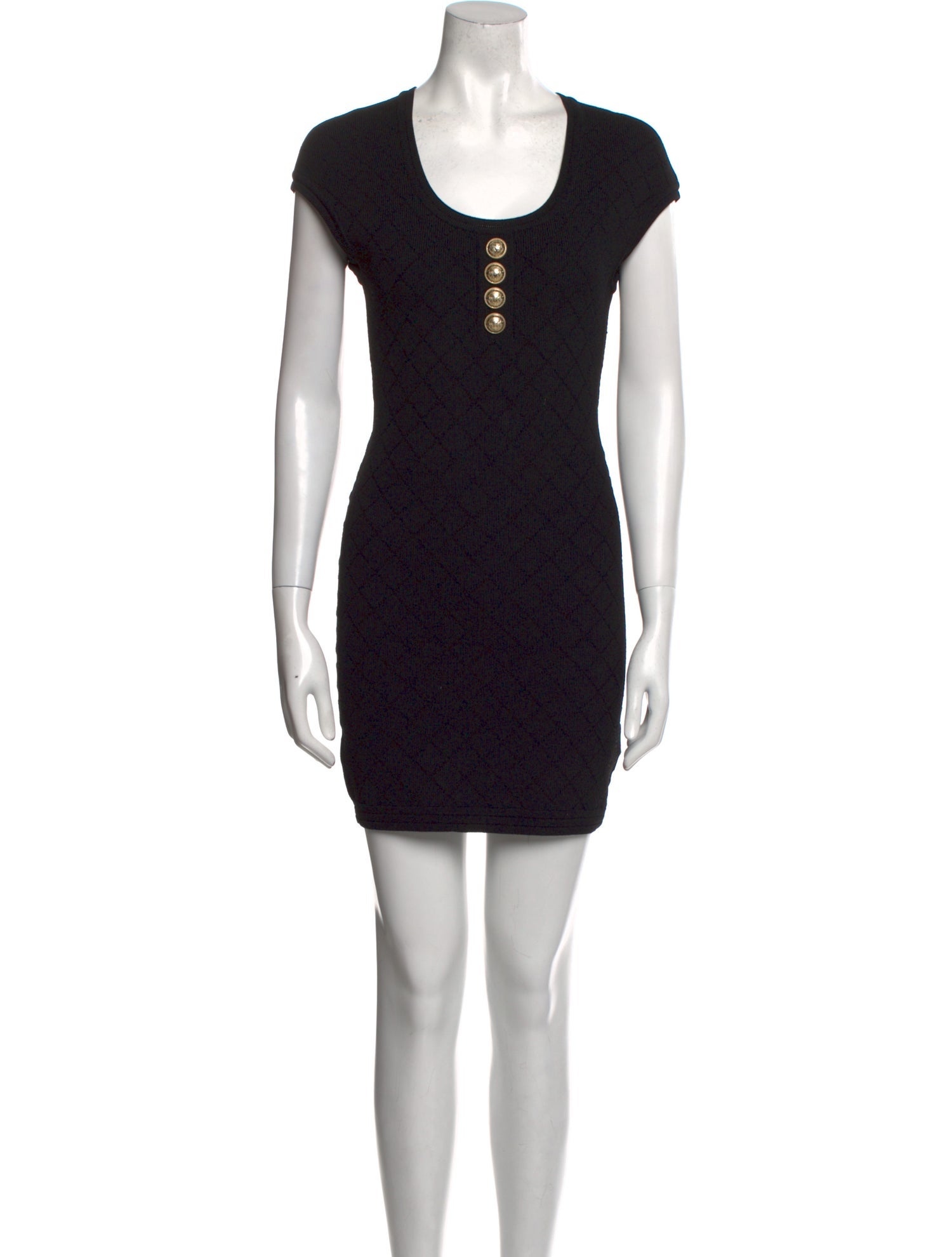 Balmain Scoop Neck Mini Dress
