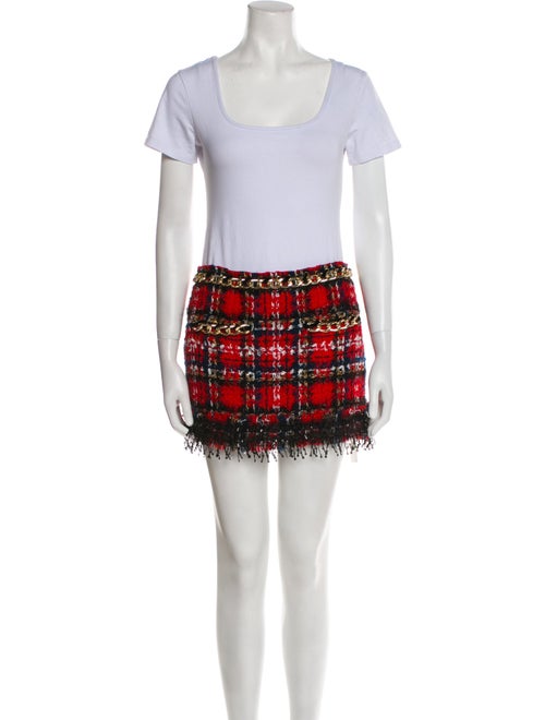 Balmain Tweed Pattern Chain-Link Accents Skirt Suit