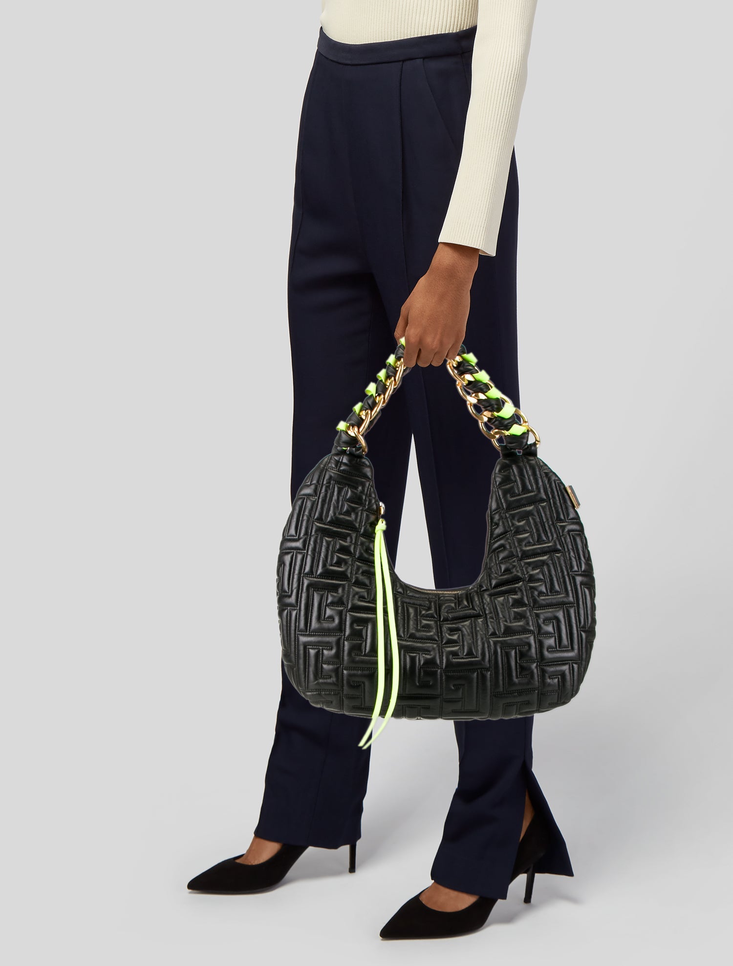 Balmain Quilted Hobo