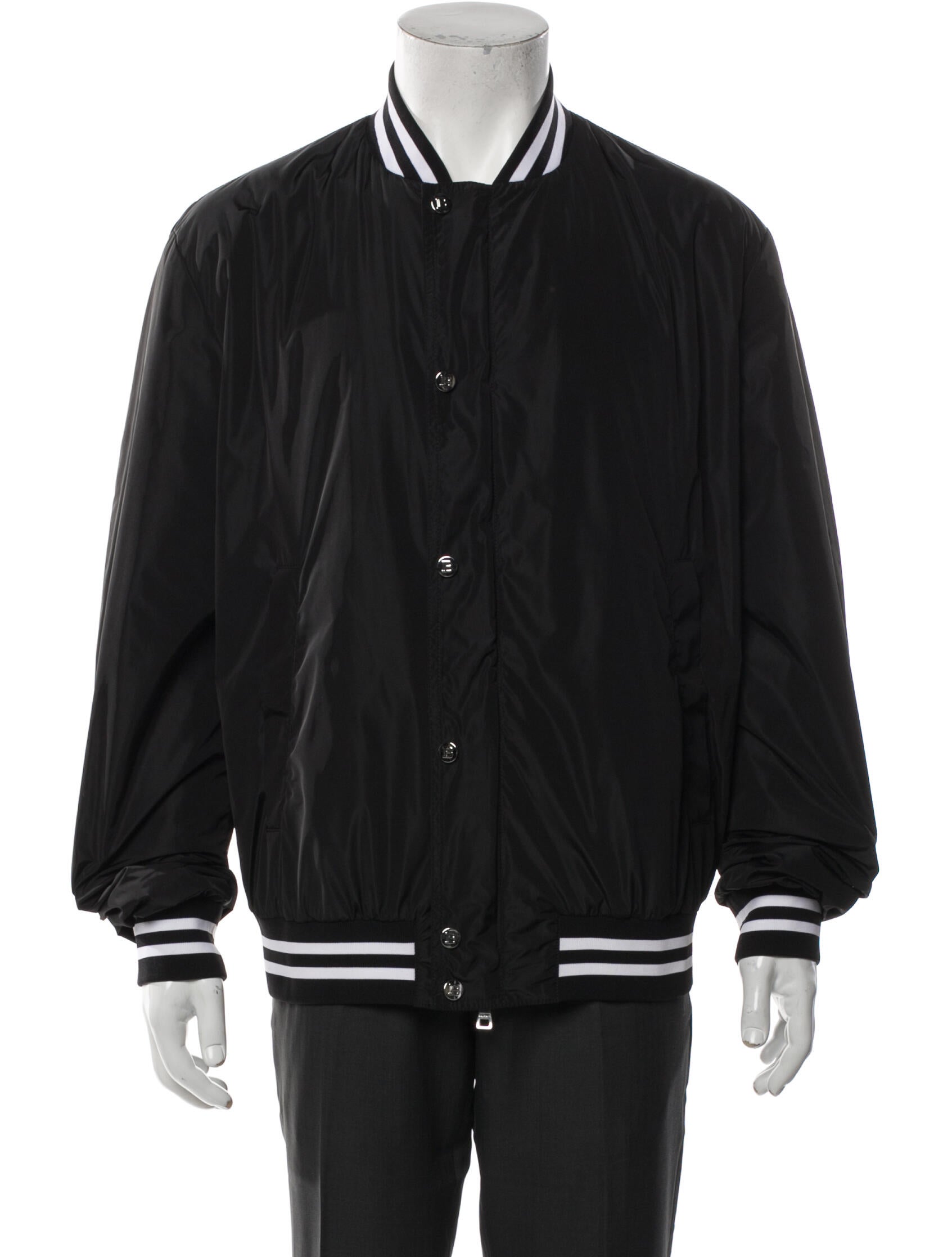Balmain Striped Bomber Jacket