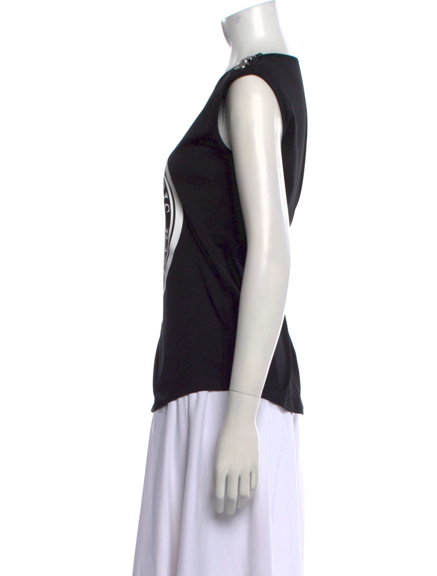 Balmain Graphic Print Crew Neck Top