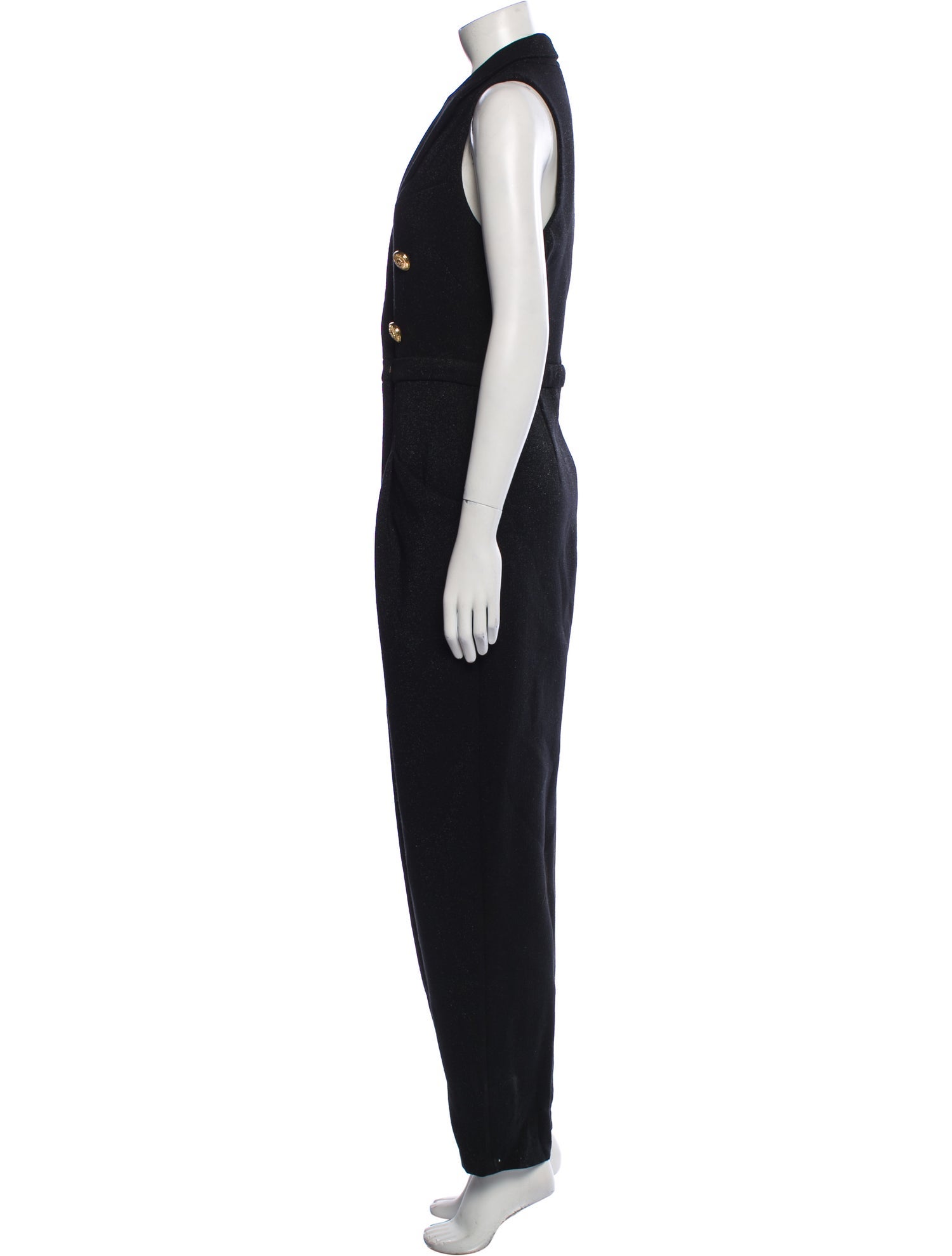 Balmain Virgin Wool V-Neck Jumpsuit