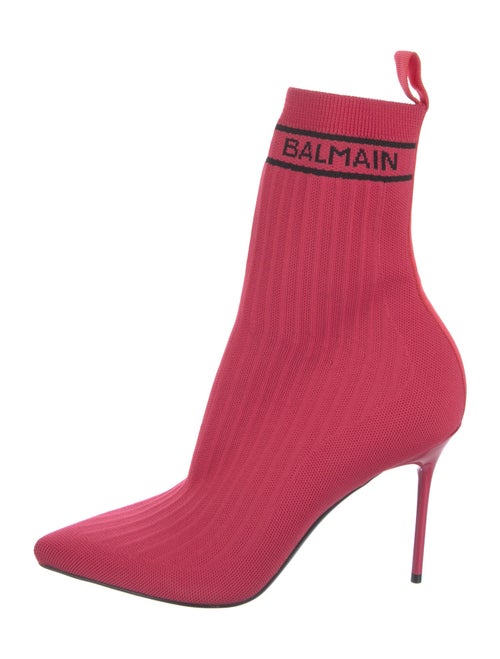 Balmain Printed Grosgrain Trim Sock Boots