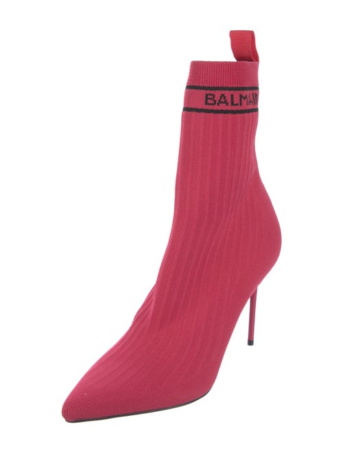 Balmain Printed Grosgrain Trim Sock Boots
